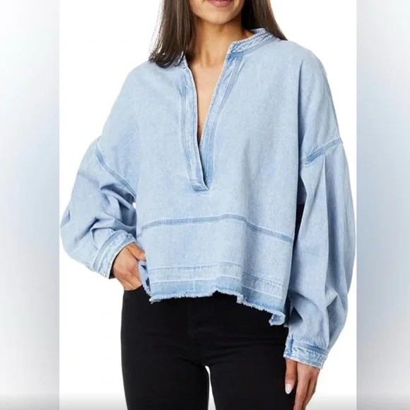 Free People Jude Denim Pullover - Picture 2 of 4